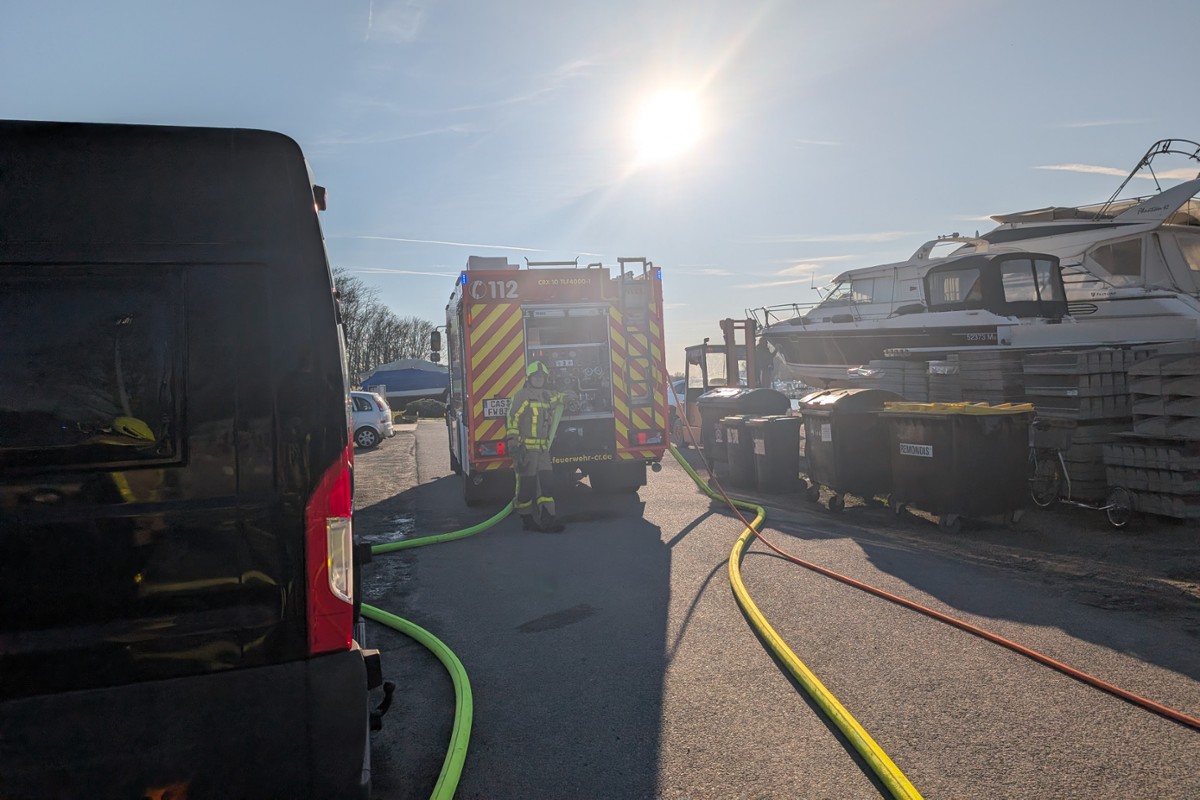 Einsatz der Feuerwehr im März 2026 im Yachthafen Pöppinghausen