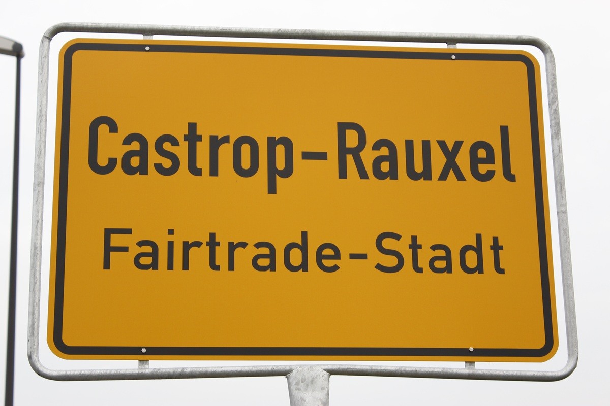 Ortsschild Castrop-Rauxel Fairtradetsadt im Jahr 2011