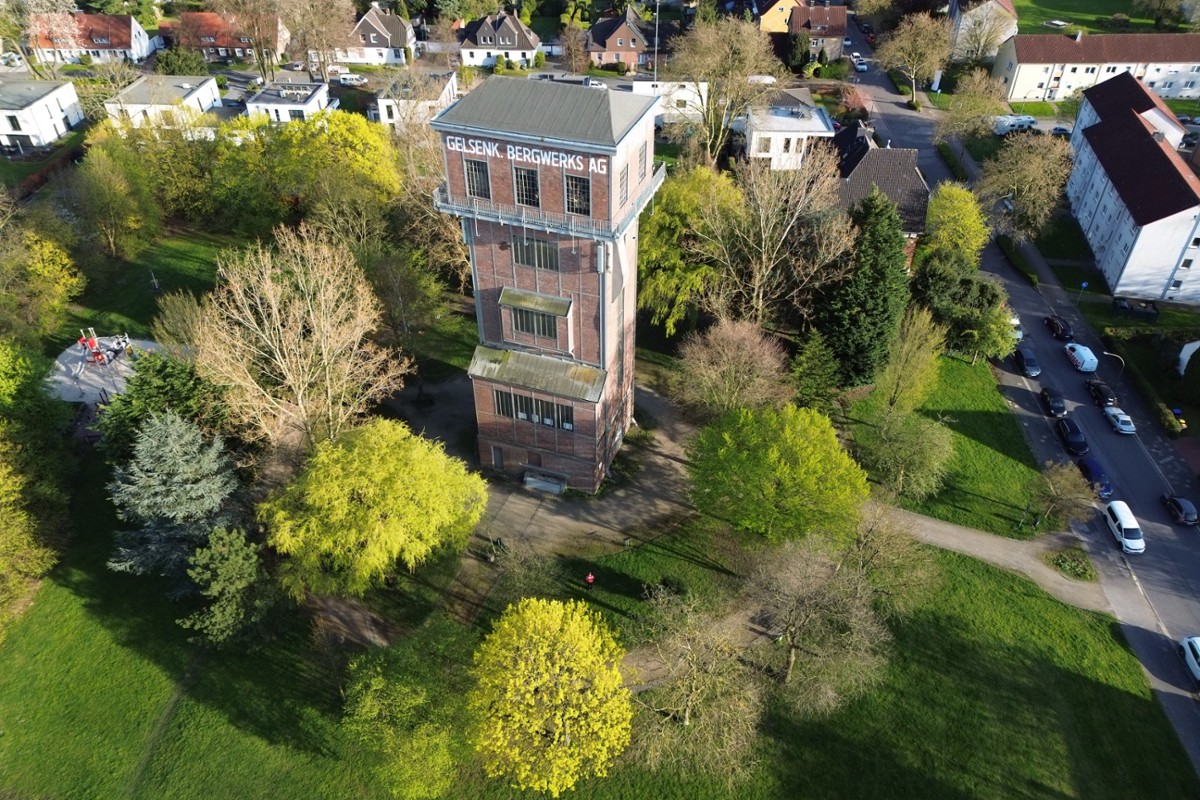 Hammerkopfturm Schwerin im April 2026
