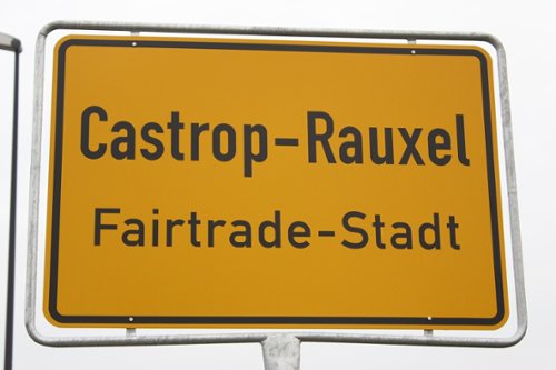 Ortsschild Castrop-Rauxel Fairtradetsadt im Jahr 2011