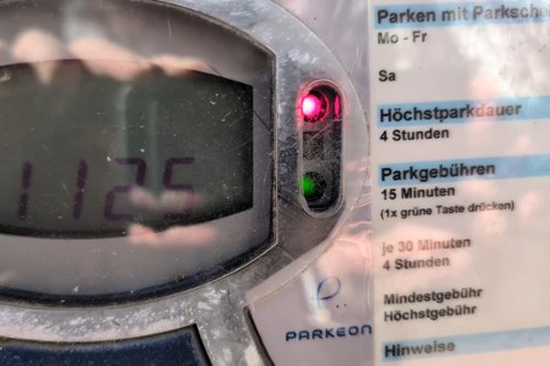 Defekter Parkautomat am Biesenkamp am 08.04.2026