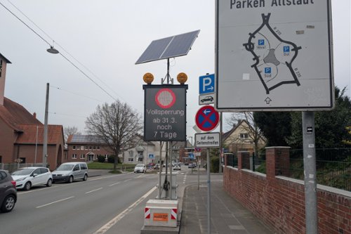 Ankündigung Vollsperrung auf der Bochumer Straße, 24.03.2026