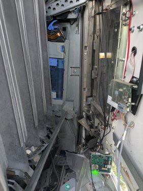 Gesprengter Zigarettenautomat an der Herderstraße.
